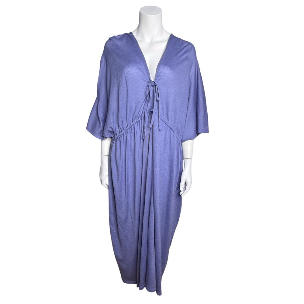 Guest in Residence Knitters Dress Kaftan Women's OS 100% Cashmere Blue